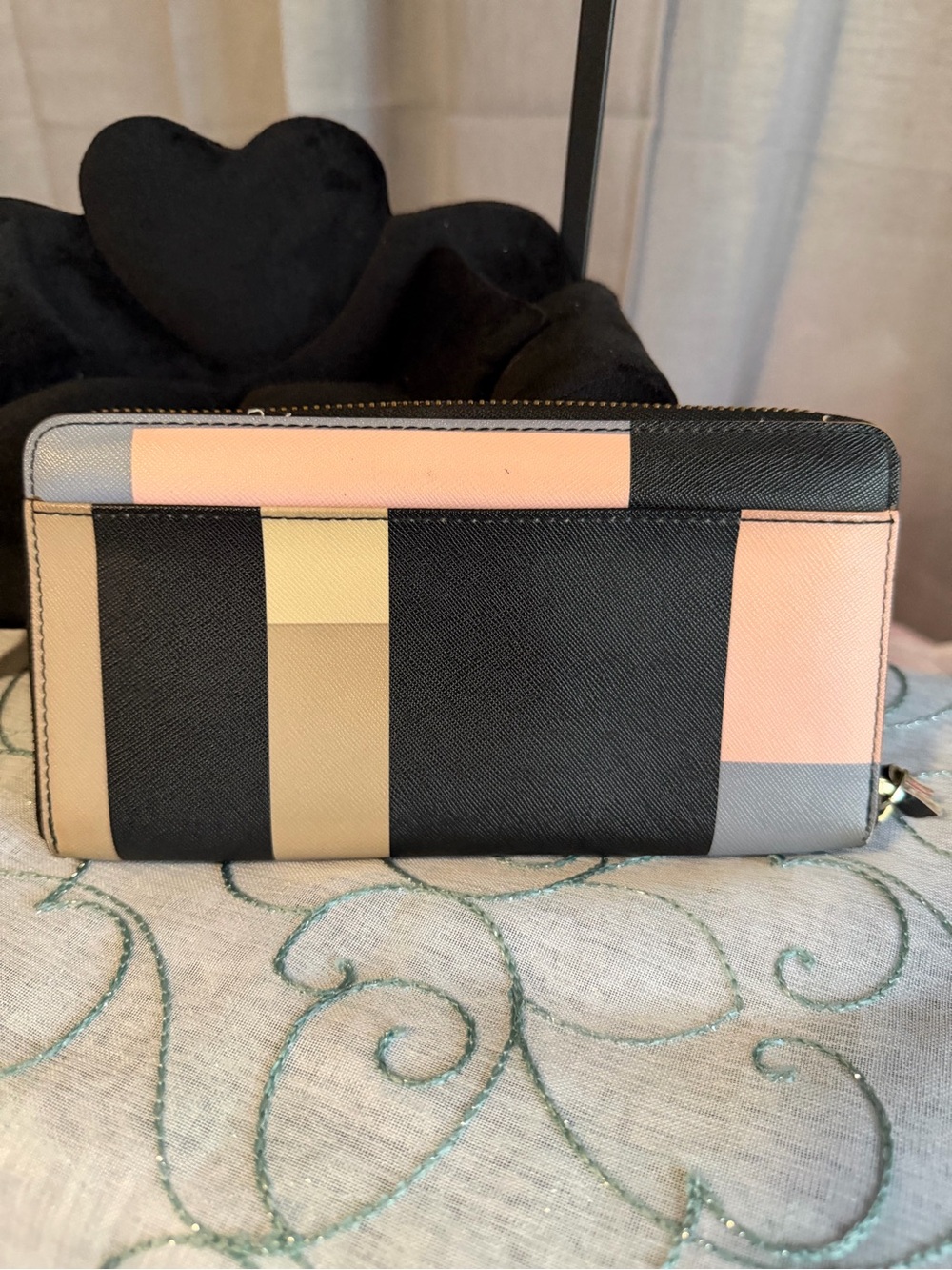 Kate Spade Cameron Colorblock Geometric Large Continental Wallet Saffiano - Picture 4 of 9